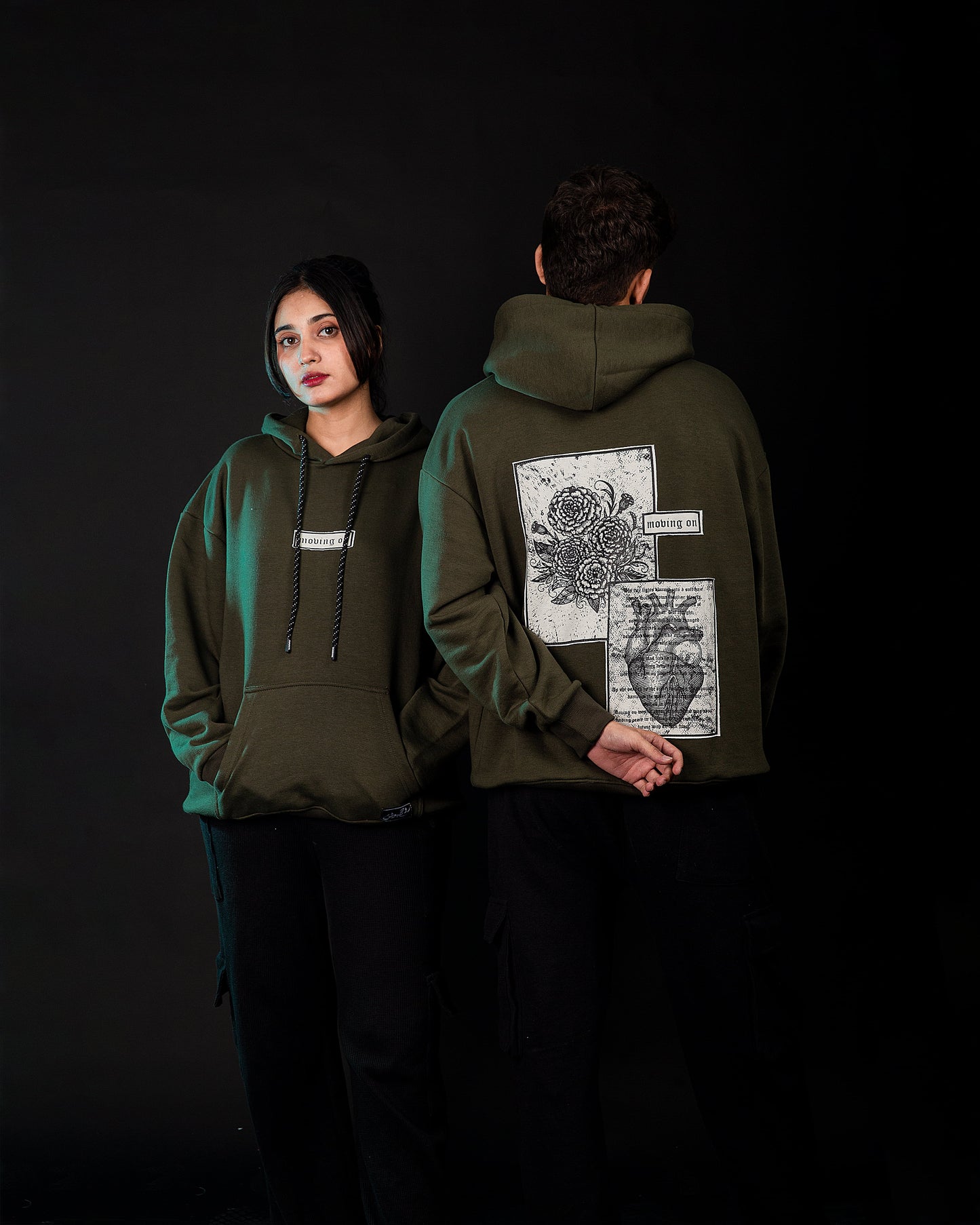 Moving On Hoodie - Forest Olive
