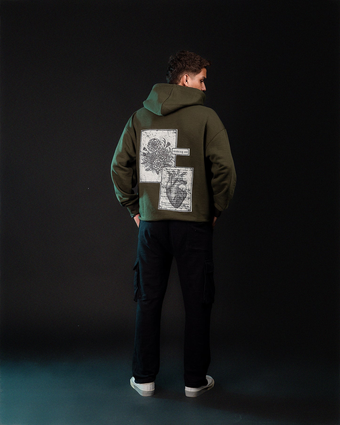 Moving On Hoodie - Forest Olive
