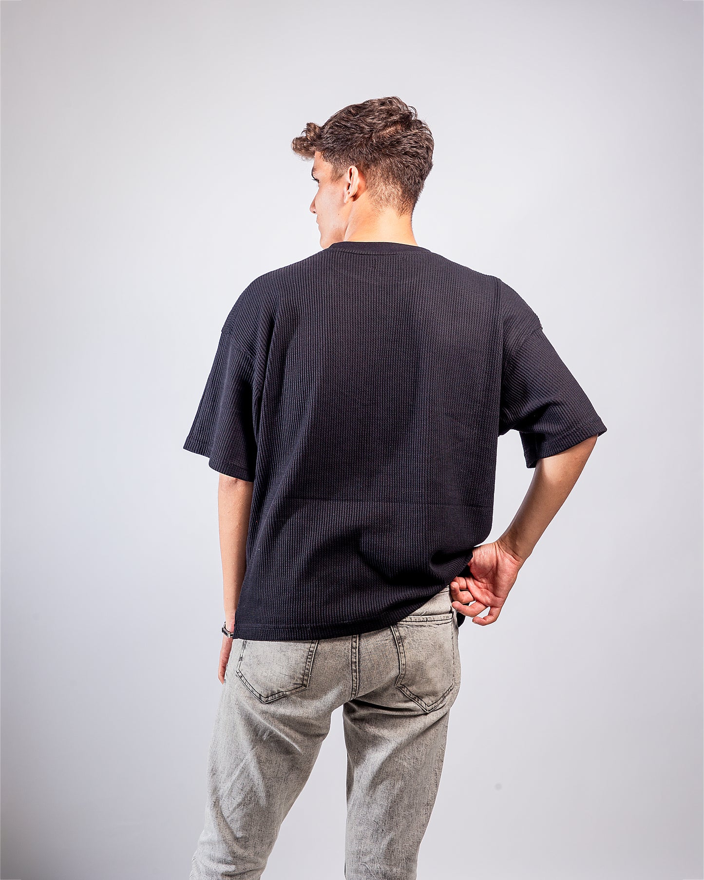 Textured Noir - Oversized T-Shirt