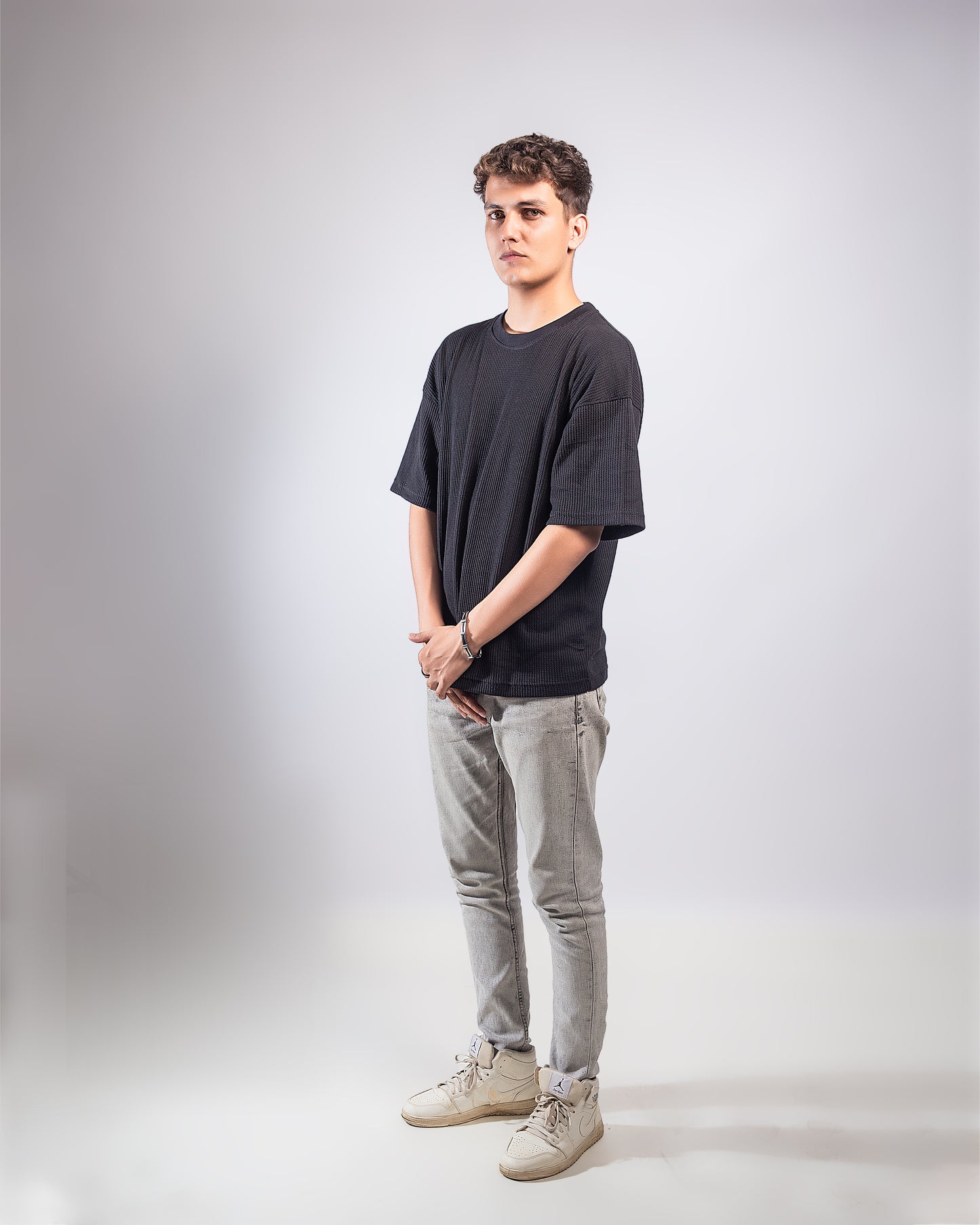 Textured Noir - Oversized T-Shirt