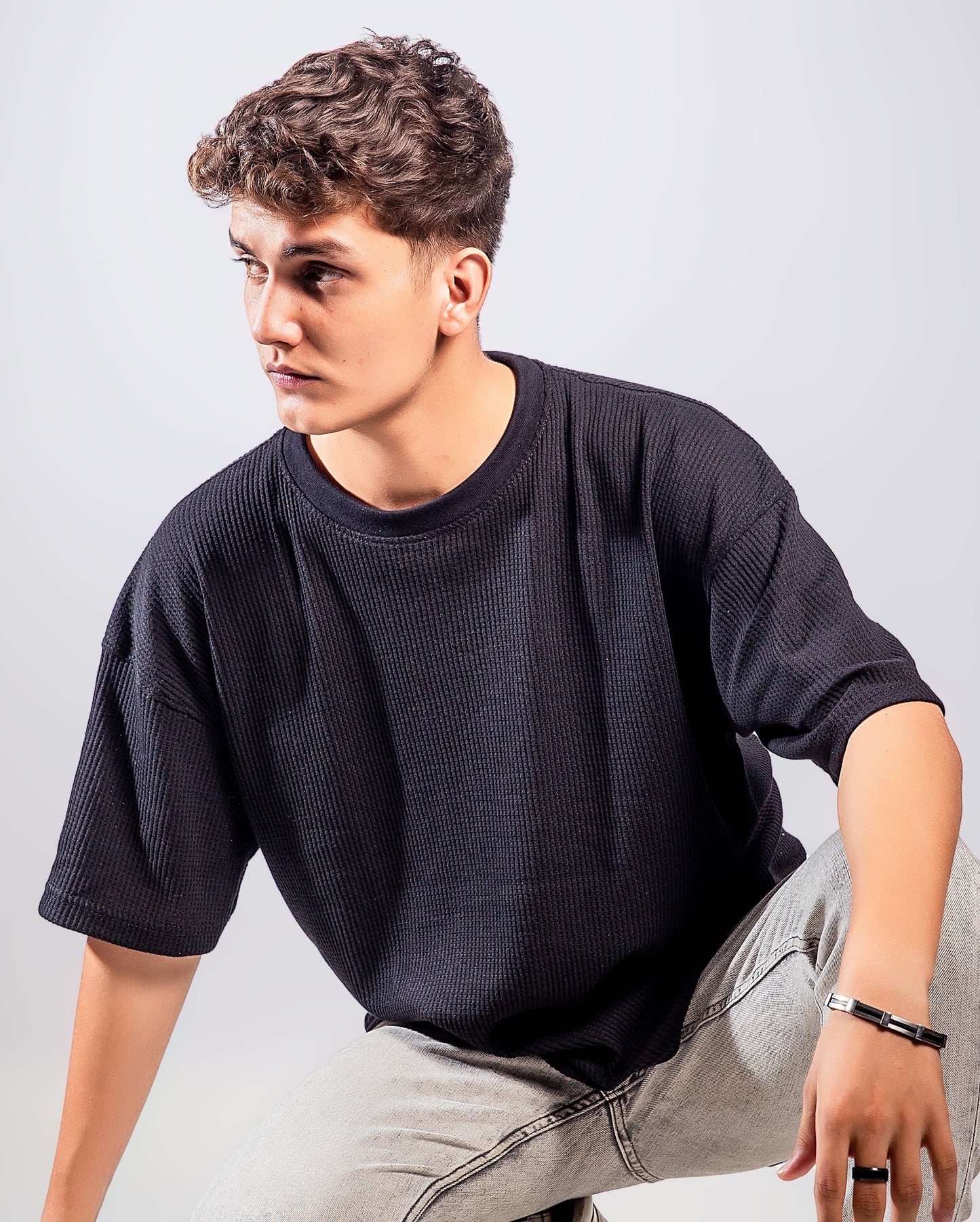 Textured Noir - Oversized T-Shirt