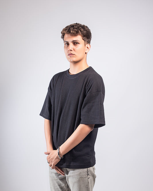 Textured Noir - Oversized T-Shirt